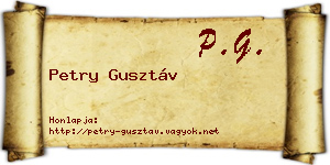 Petry Gusztáv névjegykártya